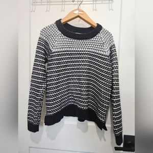 Black and white knit sweater